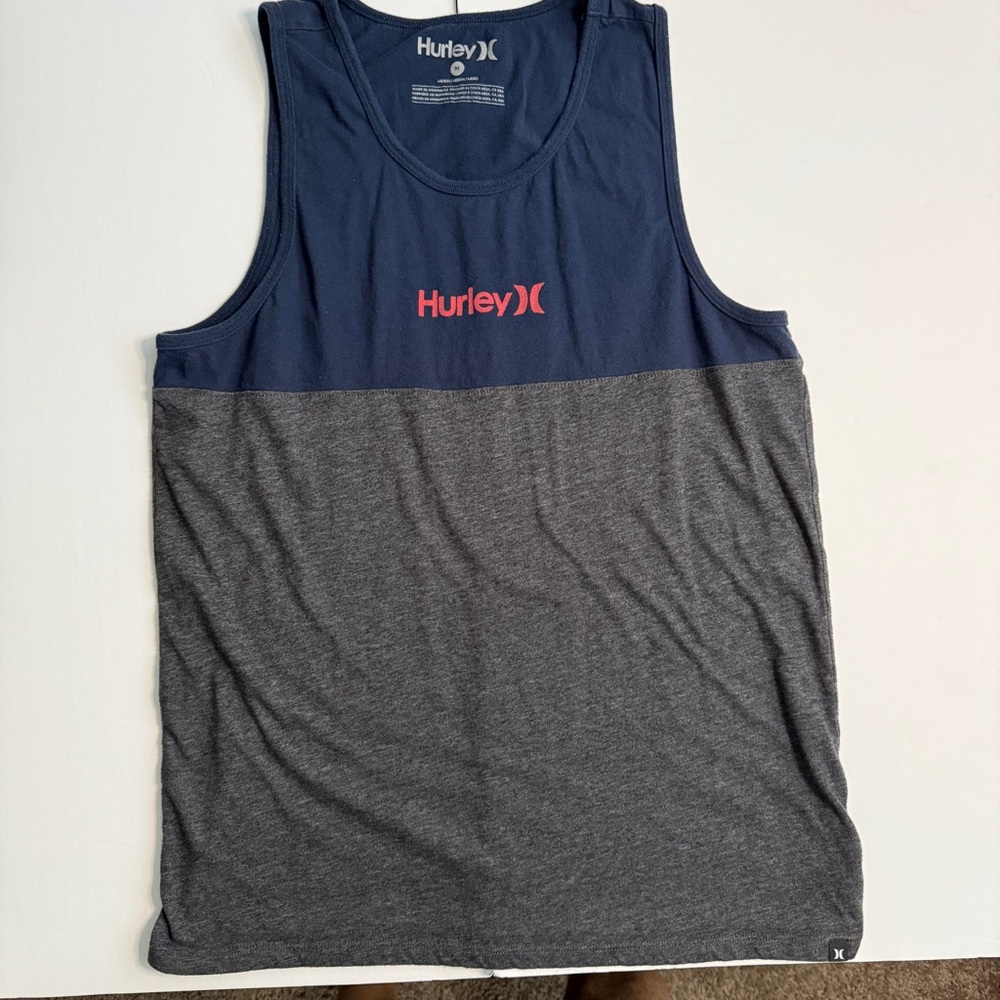 Hurley Blue and Gray Color-Blocked Tank Top